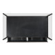 Architects Black Leather & Black Mocha Oak Cocktail Table with Drawers and Glass Top