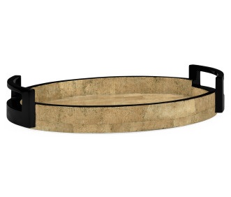 Small Elliptical Tray In Brown Brick Eggshell