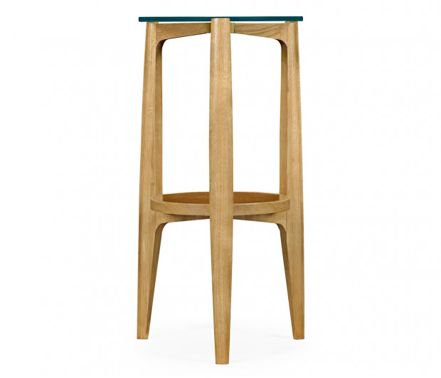 Architectural Round End Table with Glass Top Architectural Round End Table with Glass Top