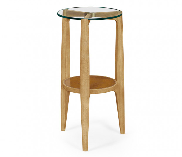 Architectural Round End Table with Glass Top Architectural Round End Table with Glass Top
