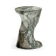 Round Faux Black & Grey Marble Cut-Out Lamp Table