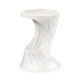Round Faux White & Grey Marble Cut–Out Lamp Table