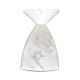 Round Faux White & Grey Marble Wine Table