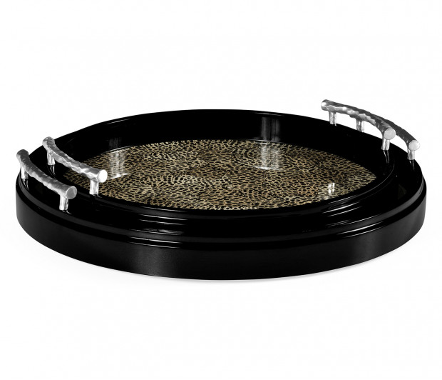 Duo Circular Black Eggshell Tray