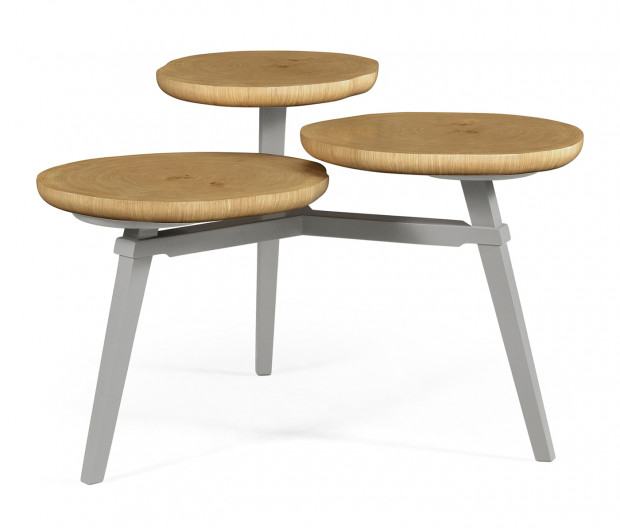 Architectural Coffee Table with Three Multi-Layered Circular Oysters Architectural Coffee Table with Three Multi-Layered Circular Oysters