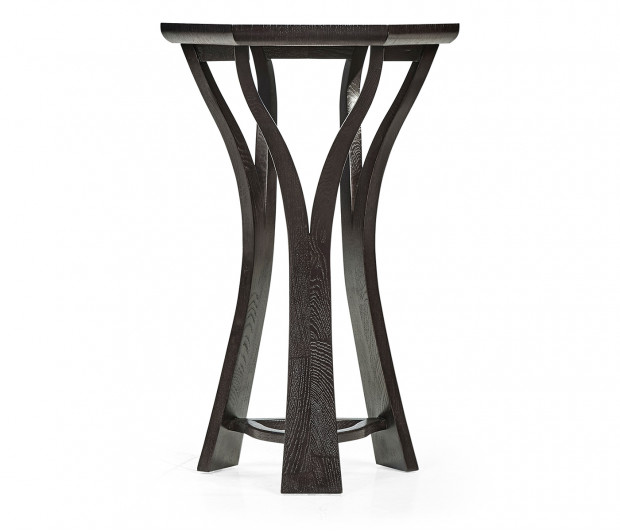 Architectural Hexagonal Black Mocha Oak Oyster Lamp Table Architectural Hexagonal Black Mocha Oak Oyster Lamp Table