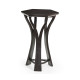Architectural Hexagonal Black Mocha Oak Oyster Lamp Table
