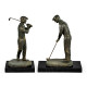 Pair of Dark Antique Bronze Golfer Bookends