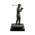 Pair of Dark Antique Bronze Golfer Bookends