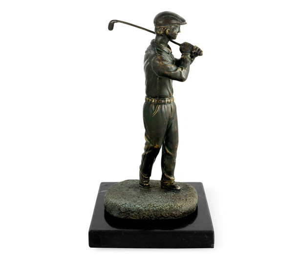 Pair of Dark Antique Bronze Golfer Bookends