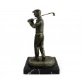 Pair of Dark Antique Bronze Golfer Bookends