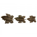 Three Rustic Bronze Leaf Dishes