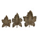 Three Rustic Bronze Leaf Dishes