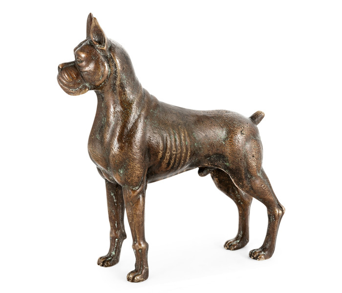 Copper Toned Bronze Boxer Dog