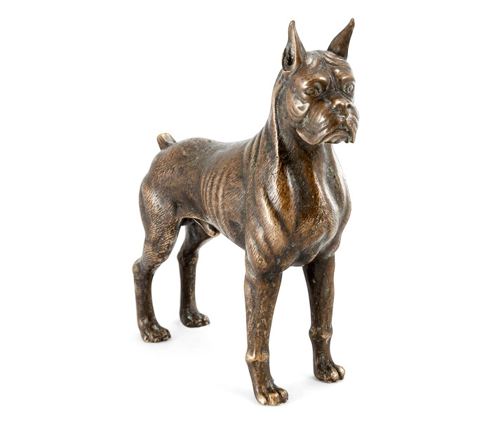 Copper Toned Bronze Boxer Dog