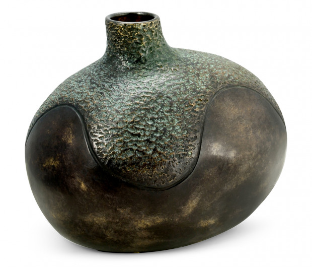 Large Organic Vase in Dark Bronze