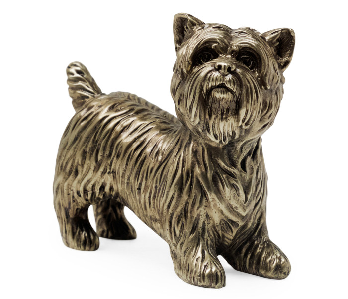 Light Antique Brass Yorkshire Terrier Dog