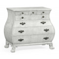 Grey mahogany bombe chest