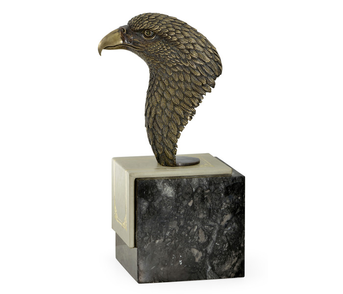 Anitque Dark Bronze Bald Eagle Head