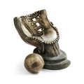Antique Dark Bronze Baseball Mitt & Ball