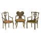 Set of Light Brass Miniature Dining Chairs