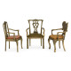 Set of Light Brass Miniature Dining Chairs