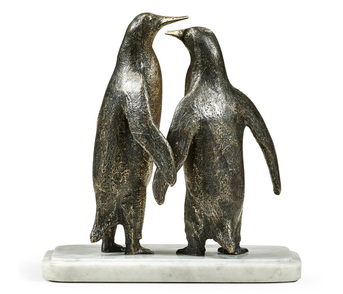 Anitque Dark Bronze Penguins