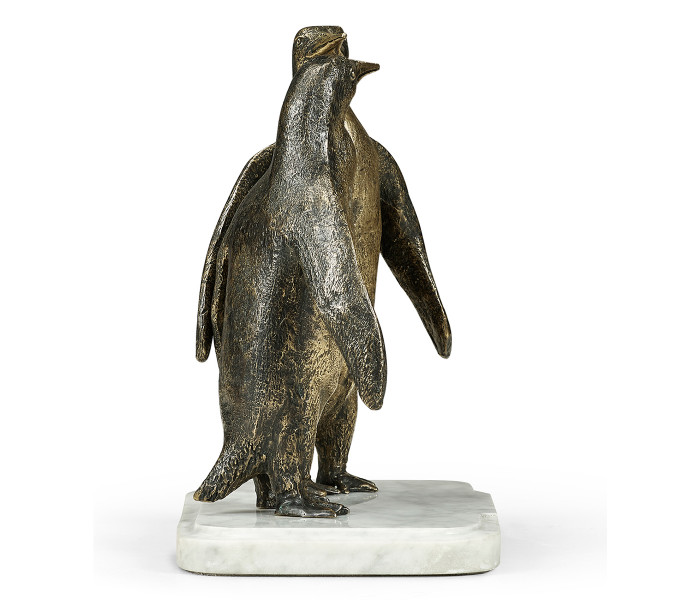 Anitque Dark Bronze Penguins