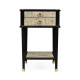 Black End Table with Eggshell & Bronze Detailing
