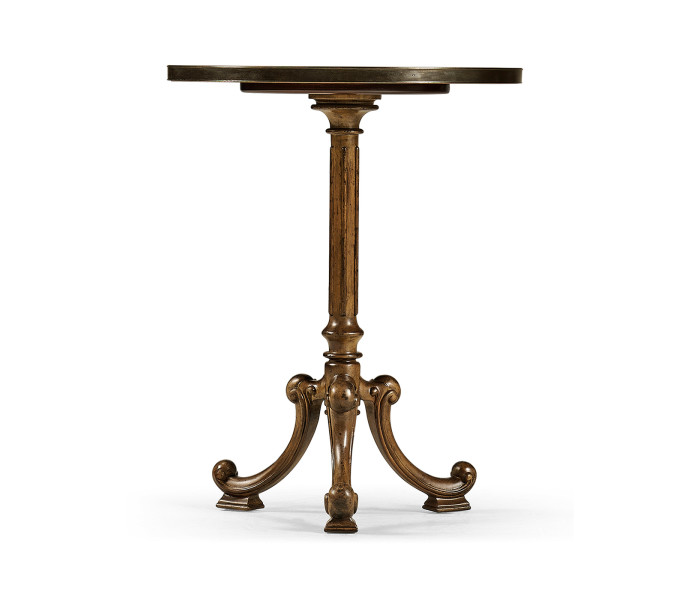 Brown Mahogany Lamp Table with Brass Moulding