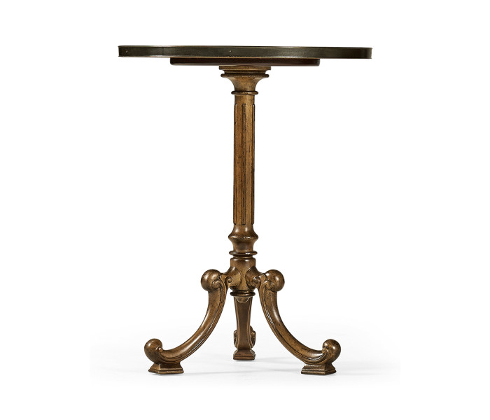 Brown Mahogany Lamp Table with Brass Moulding