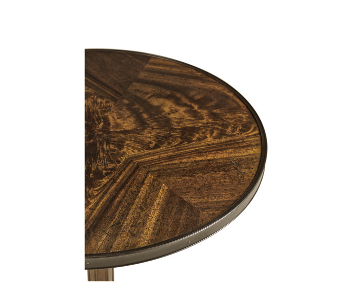 Brown Mahogany Lamp Table with Brass Moulding