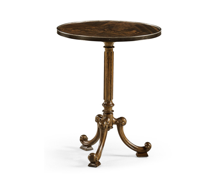 Brown Mahogany Lamp Table with Brass Moulding