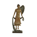 Antique Light Brown Brass Hovering Angel