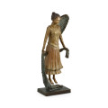 Antique Light Brown Brass Hovering Angel