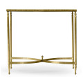 Rectangular Antique Brass End Table with Antique Mirror Top