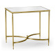Rectangular Antique Brass End Table with Antique Mirror Top