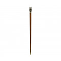 Mahogany Walking Stick with Brass Wolf Topper