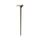 Mahogany Walking Stick with Brass Wolf Topper
