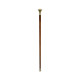 Mahogany Walking Stick with Brass Pommel Topper