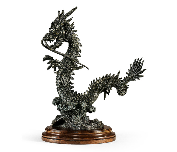 Dark Bronze Dragon Statue