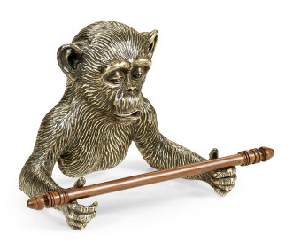 Antique Dark Bronze Monkey Tissue Paper Holder