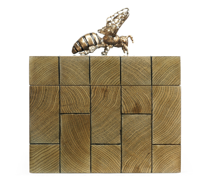 Rectangular Oyster Honeycomb Oak Bee Box
