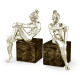 Set of White Brass Nude Girl Bookends