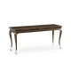 Large Brown Mahogany Console Table with Cabriole Legs & White Brass Claw Feet