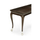 Large Brown Mahogany Console Table with Cabriole Legs & White Brass Claw Feet