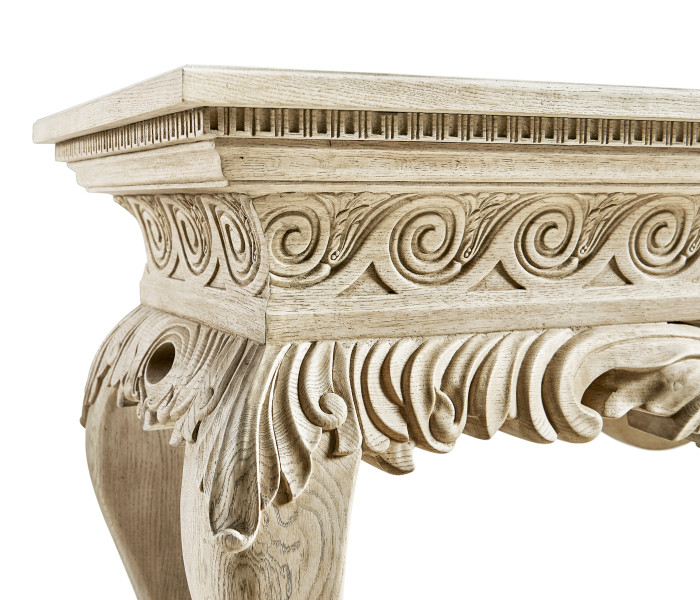 Incus Carved Console W/ Wood Top