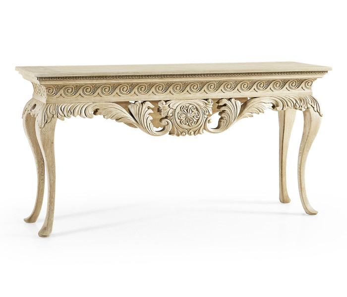 Incus Carved Console W/ Wood Top
