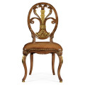 Sheraton Style Burl Walnut Oval Back Side Chair
