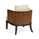 Occasional Tub Chair with Rattan Matte Back, Upholstered in MAZO